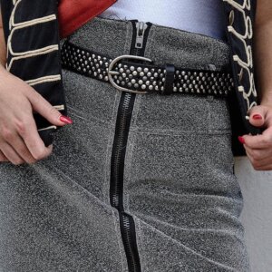 Multicolored Studded Leather Belt