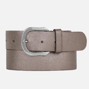 Metallic Iguana Textured Leather Belt