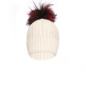 Jayley Luxury Silk & Cashmere Fox Fur Pompom Hat