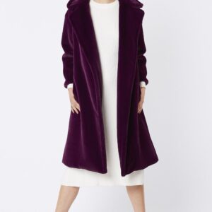 Jayley Faux Shaved Shearling Coat